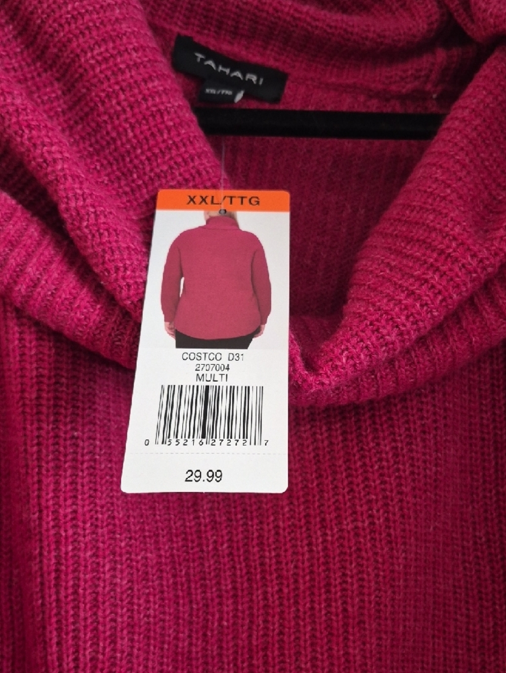 Tahari Cowl Neck Sweater - Raspberry - Picture 2 of 2